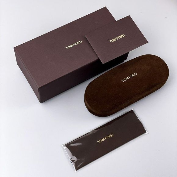 Tom Ford FT5750-B 001 Eyeglasses Black Gold Blue Block Square Unisex - Picture 12 of 12